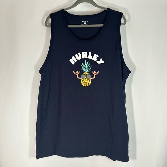 Hurley Navy Blue Pineapple Graphic Tank Top XXL - Picture 1 of 6